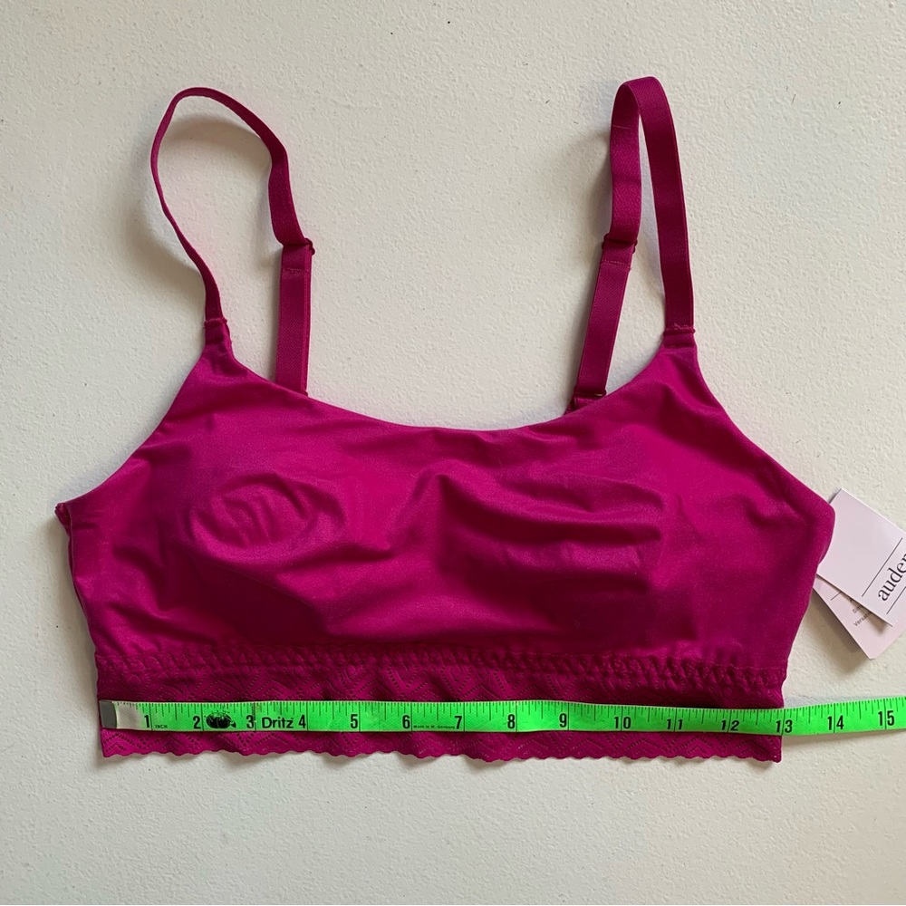 Auden Dark Pink Lace Trim Longline Bralette Size Medium NWT - Picture 13 of 13